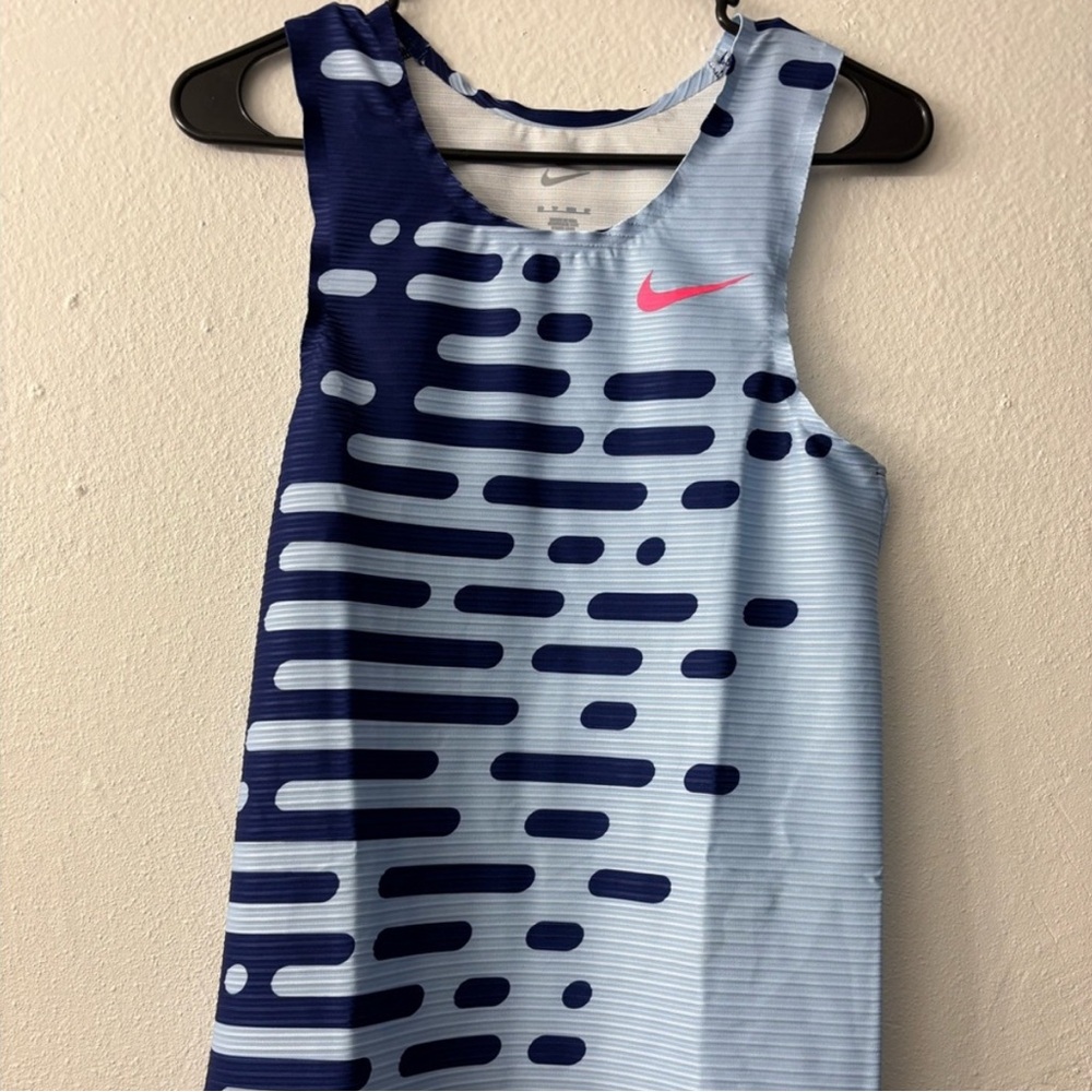 Nike Blue and Pink Patterned Tank Top